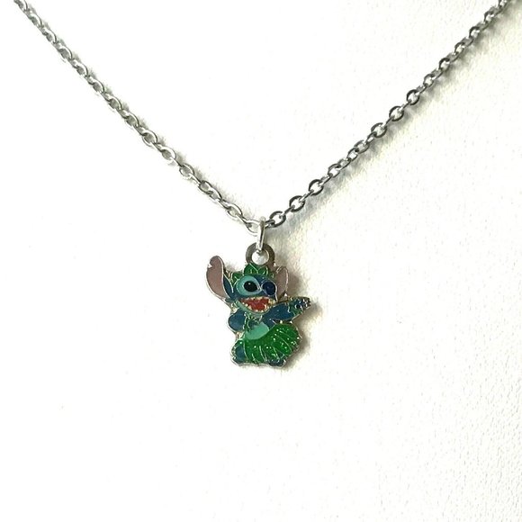 Vintage Disney Lilo & Stitch Necklace Charm Aulani Hawaii Ohana Disneyana 18" - Picture 3 of 6